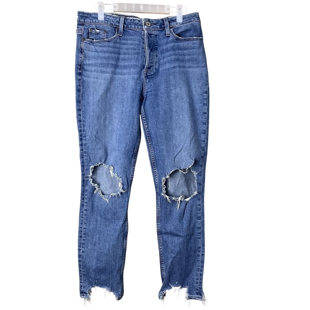 Paige Denim Hoxton Crop Ankle Skinny Jeans Mid Rise Medium Wash Blue Women's 31